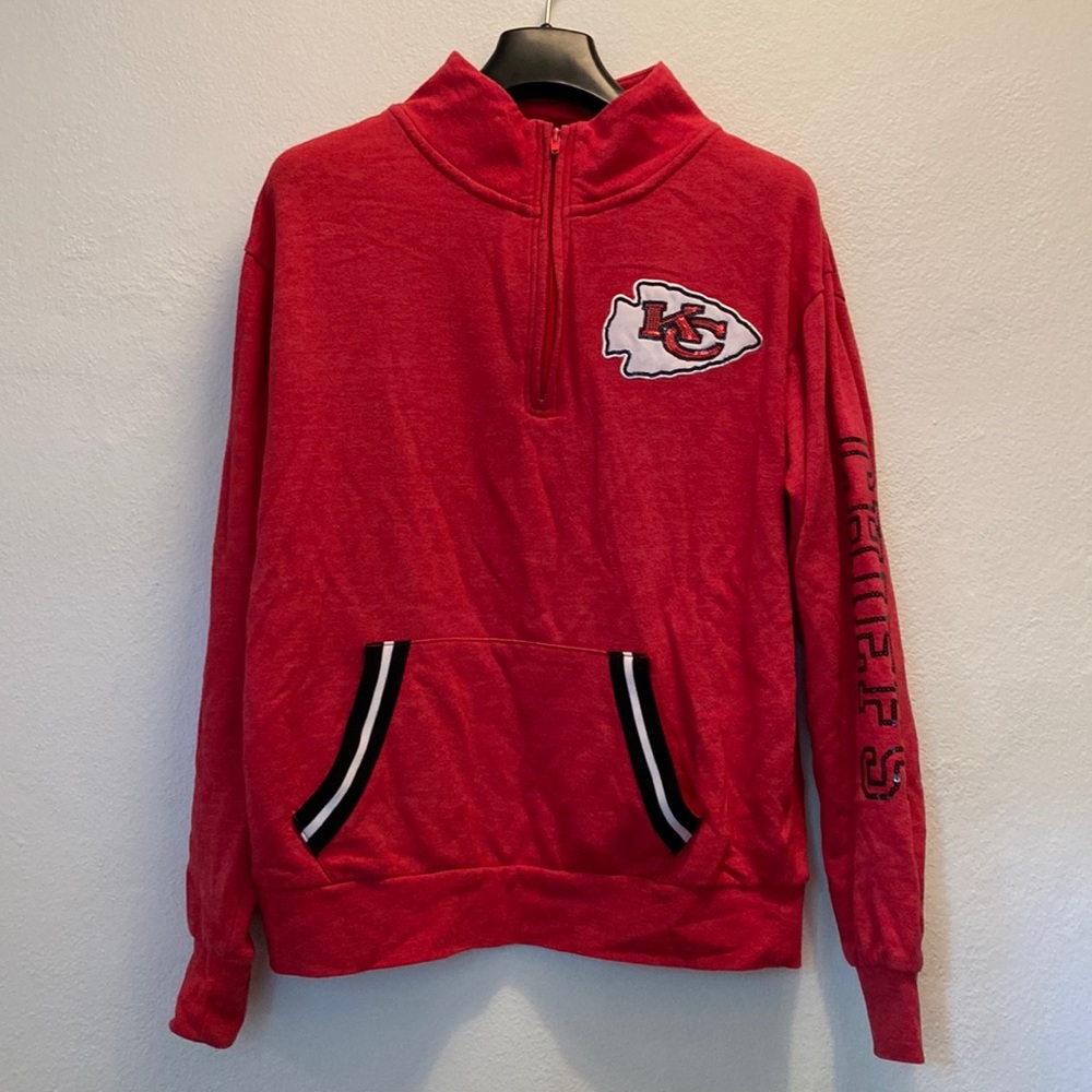 Chiefs zip neck fleece with sequins